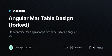 Angular Mat Table Design (forked) - StackBlitz