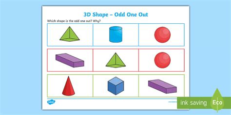 3D Shape Odd One Out | Unusual 3D Shapes, Names and Pictures