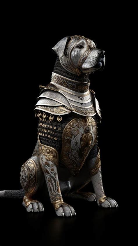 Dog Knight in Medieval Steel Armor. AI Generated Illustration Stock ...