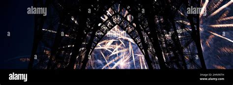 Celebratory colorful fireworks over the Eiffel Tower in Paris, France Stock Photo - Alamy