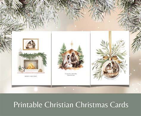 Christian Christmas Card Printable, Religious Printable Cards, PDF File ...