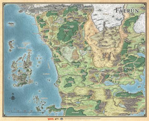 Dungeons And Dragons Rpg: Sword Coast Adventurer`s Guide Faerun Map