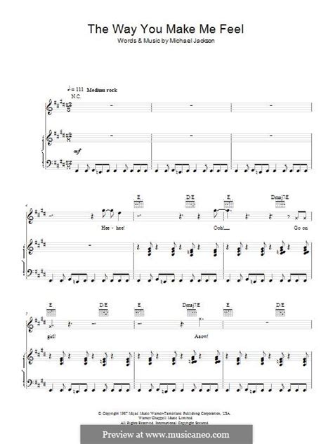 The Way You Make Me Feel by M. Jackson - sheet music on MusicaNeo