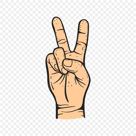 Peace Sign Hand Vector PNG Images, Peace Hand, Peace, Hand, Peace Day PNG Image For Free Download