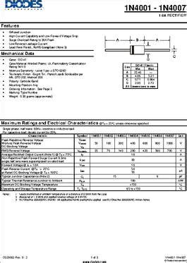 1N4004-T datasheet - Specifications: Diode Type: Standard ; Voltage - DC Reverse