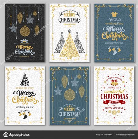 Christmas cards designs set Stock Vector by ©Pazhyna 132192994