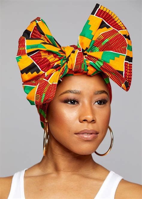 Head Wrap - Oversized African Print Head Wrap Multi Print Turban Kente Head Tie Hair Cover ...