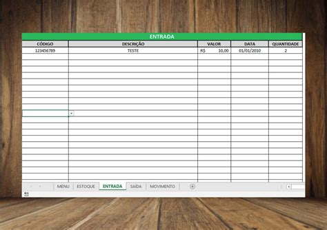 Planilha De Estoque