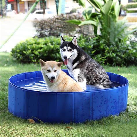 Pefilos Foldable Doggie Swimming Pool for Backyard PVC Outdoor Bathing Tub Dog Pools for Large ...