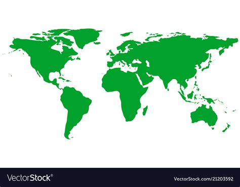 Green world map isolated on white background Vector Image