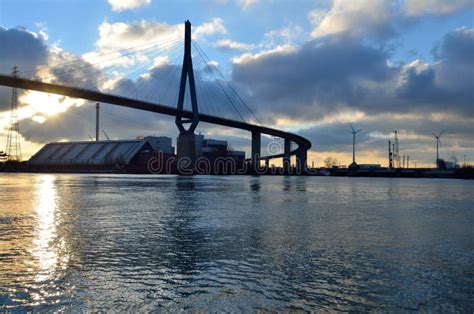 Highway Bridge Over Elbe River in Hamburg Stock Photo - Image of travel ...