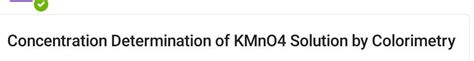 Solved Concentration Determination of KMnO4 Solution by | Chegg.com