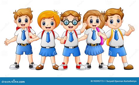 Happy school kids cartoon stock vector. Illustration of preschool ...