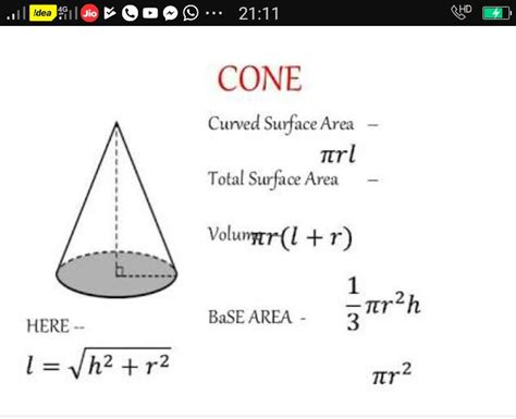 Csa Of Cone : The Curved Surface Area Of Frustum Of A Cone Is Pi R 1 R ...