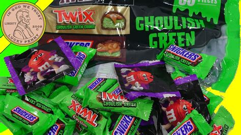 Ghoulish Green Snickers, Twix & M&M Chocolate Halloween Trick Or Treat ...