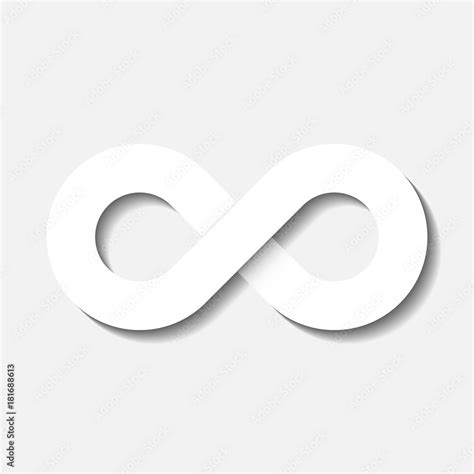 Infinity symbol icon. Concept of infinite, limitless and endless. Simple white vector design ...