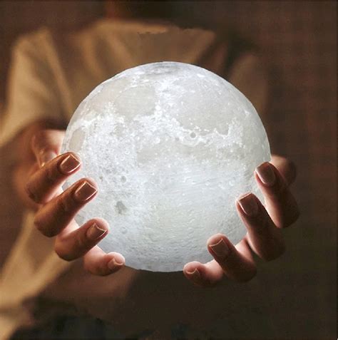 Moon Light,Glowing Moon Globe Light, 3D Glowing Moon Lamp With Stand, Luna Moon Lamp with 3 ...