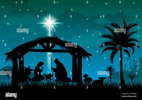 Scene of the Nativity of Jesus Christ. Christmas, the scene of ...