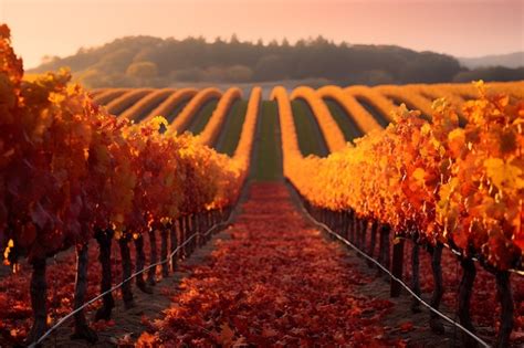 Premium AI Image | rolling vineyards in their autumn splendor capturing ...