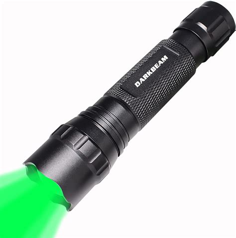 DARKBEAM Green Light Flashlight Tactical LED Rechargeable, Zoomable ...