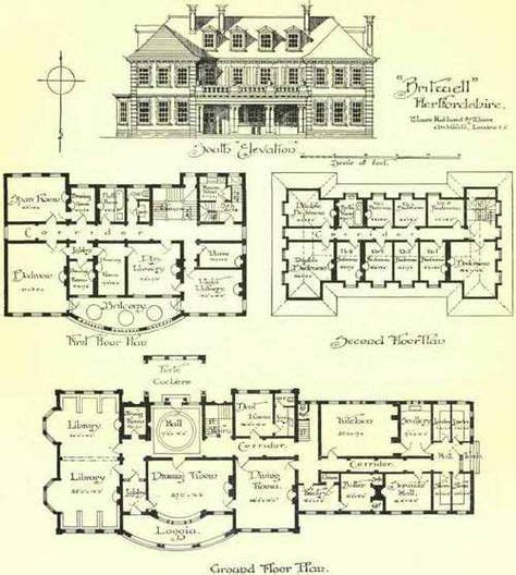 Large Country Houses 1800's | Architectural floor plans, Mansion plans, House blueprints