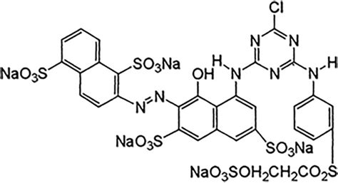 Chemical structure of the reactive red 195 dye | Download Scientific ...