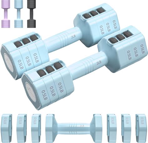 Amazon.com : Adjustable Dumbbells Hand Weights Set: Sportneer 4 In 1 Weight Each 2lb 3lb 4lb 5lb ...