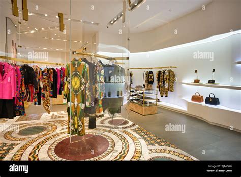 SINGAPORE - JANUARY 20, 2020: interior shot of Versace store at the ...