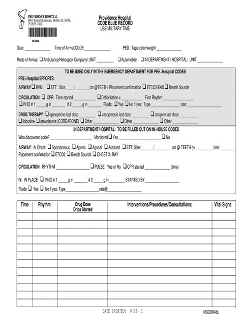 Code Blue Recorder Sheet 2008-2024 Form - Fill Out and Sign Printable ...