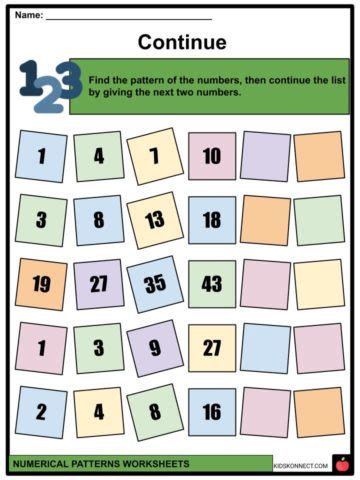 Numerical Patterns Facts, Worksheets & Identifying Patterns For Kids