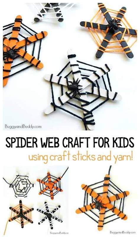 Spider Web Craft for Kids for Halloween Using Yarn - Buggy and Buddy