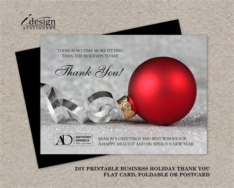 Business Christmas Thanks You Cards With Logo Personalized