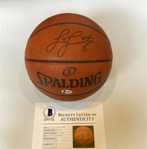 Lebron James Signed Game Used Spalding NBA Basketball - CharityStars