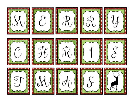 10 Festive Merry Christmas Banner Printables - Kitty Baby Love