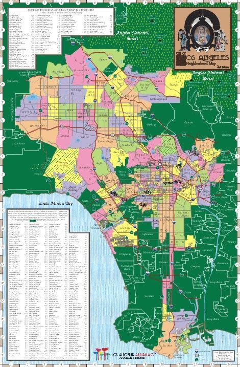 City of Los Angeles Neighborhood Map - Larger Image | Los angeles ...