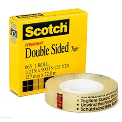 Scotch Double Sided Tape, 1/2 in x 900 in, 3M 665, 70-0160-2849-3 ...