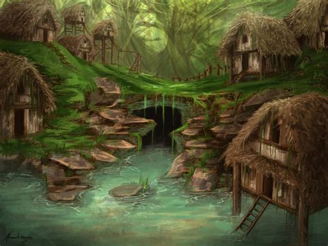 Hut Village by AshesDust on DeviantArt