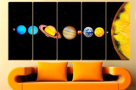 Solar System Art Print on Canvas Planets Décor Space Print - Etsy