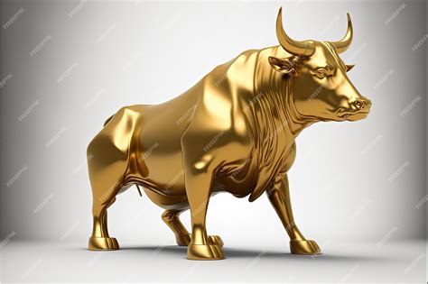 Premium Photo | Bull statue illustration made in solid gold, financial ...