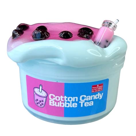 Cotton Candy Bubble Tea, DIY Slime, Scented Slime, Cotton Candy Slime ...