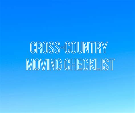 CROSS-COUNTRY MOVING CHECKLIST — Belfor