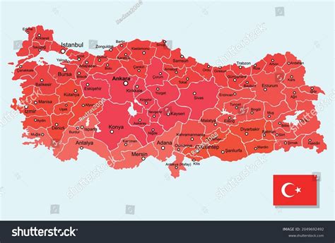 Vector Image Turkey Regions Map Stock Vector (Royalty Free) 2049692492 ...