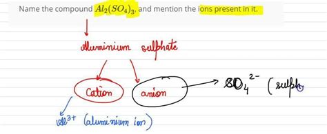 Name the compound al2(So4)3 and name the ions present in it - Brainly.in