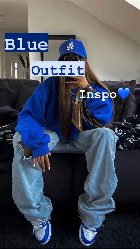 blue outfit inspo💙 | Blue hoodie outfit, Nike hoodie outfit, Jersey ...