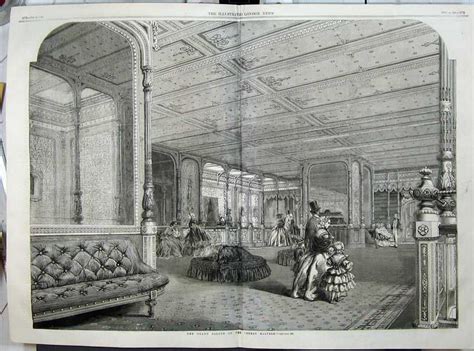 Antique Print 1859 Interior Grand Saloon Great Eastern Steam Ship | Passenger ship, Steamship ...