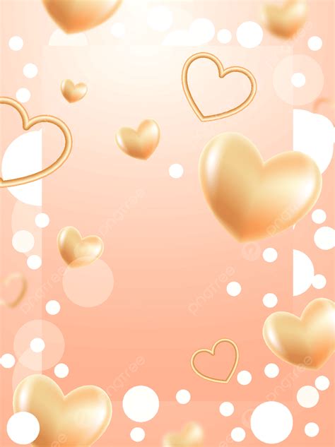 Golden Valentine S Day E Commerce Romantic Love Decoration Hand Painted Promotion Background ...