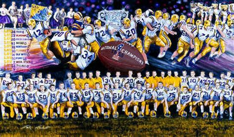 LSU 1958 National Champions Fighting Tigers Football Sports Art Print