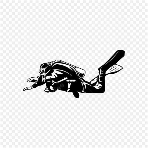 Diver Clipart Black And White - pic-dongle