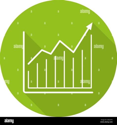 Market growth chart. Flat linear long shadow icon. Diagram. Business statistics graph. Vector ...