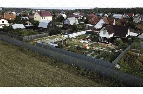 Aerial view of cottage village near | Architecture Stock Photos ...